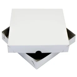 Clearance Overig Taartdoos Zwanenhals Laag Model 25x25x4,5cm. Wit 10st