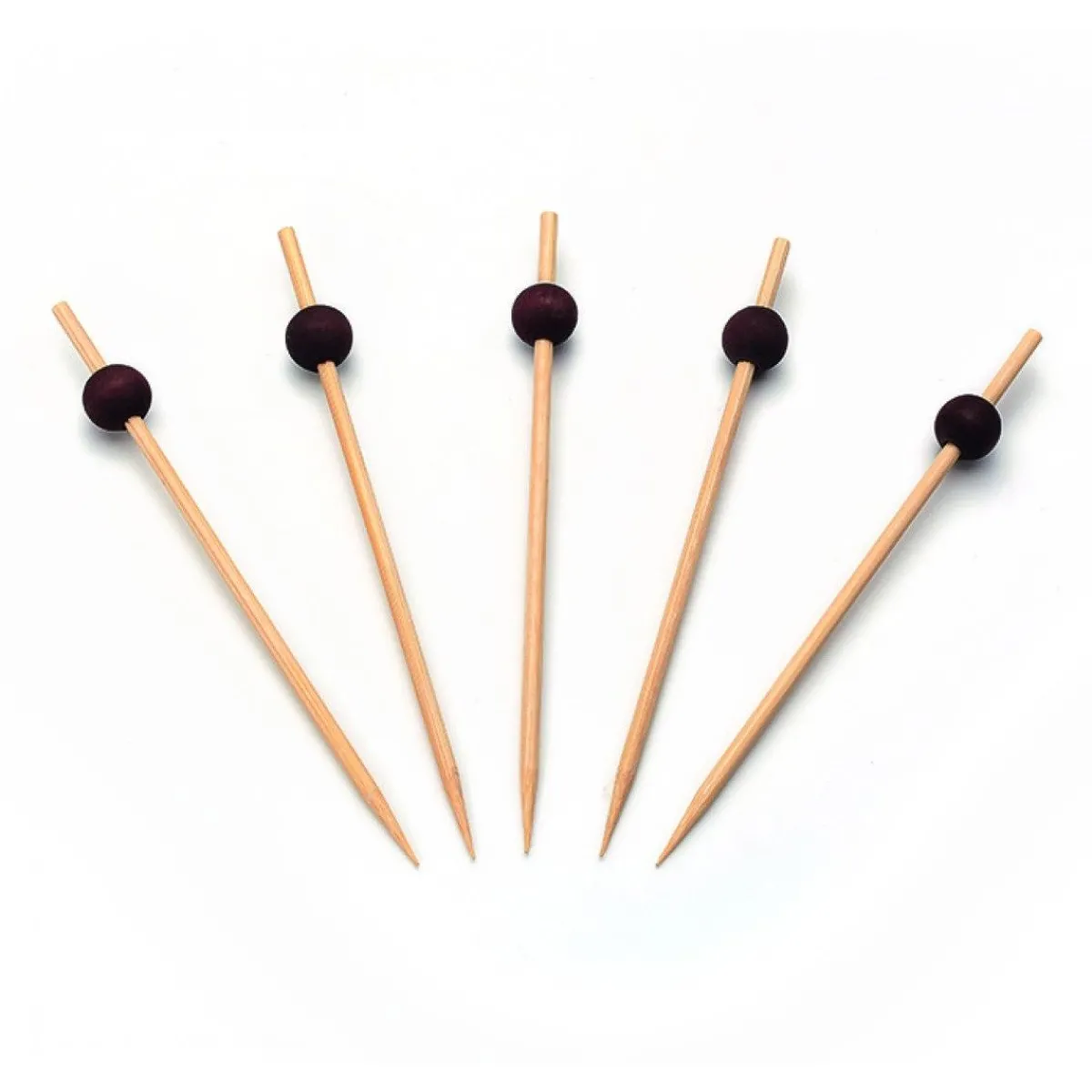Overig Taartprikker Bamboe Zwarte Bol 12cm 250st.