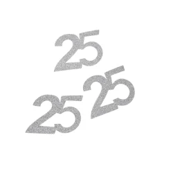 Outlet Overig Taarttopper Jubileum #25 Zilver Kunstof 6cm 10st
