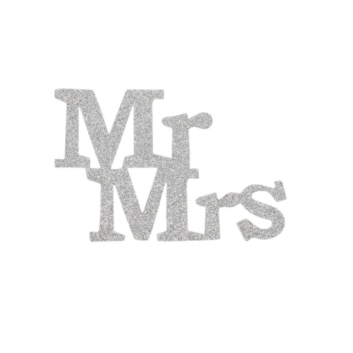 Best Overig Taarttopper Mr & Mrs Kunststof Zilver 11cm 4st