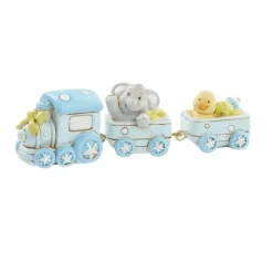 Best Overig Taarttopper Treintje Blauw Polystone 9x2,5cm