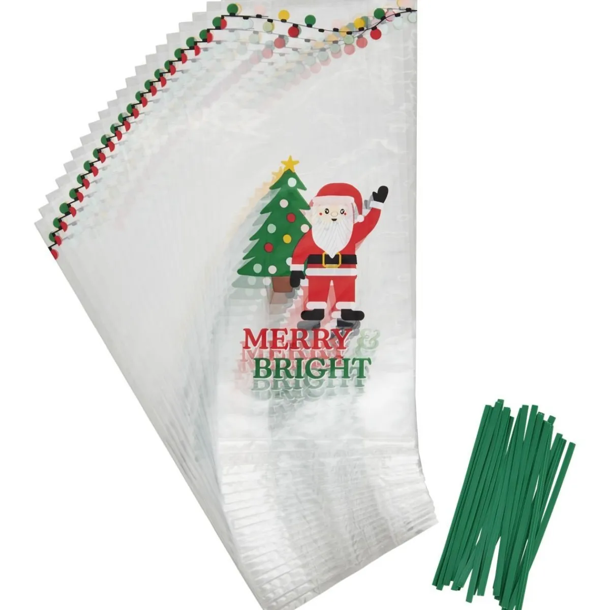 Best Wilton Traktatiezakjes Kerstman Merry & Bright 20st